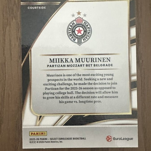 Panini Select Miikka Muurinen basketball card