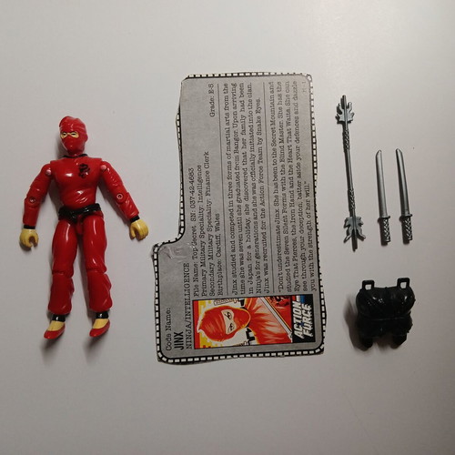 GI Joe Jinx (v1) action figure used, 1987 complete with filecard