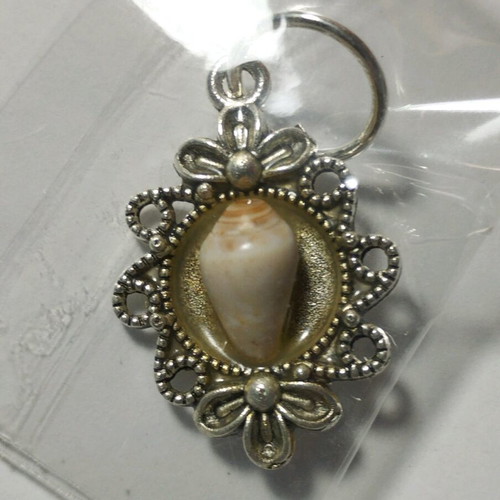 Handmade Silver-Plated Pendant with Shell