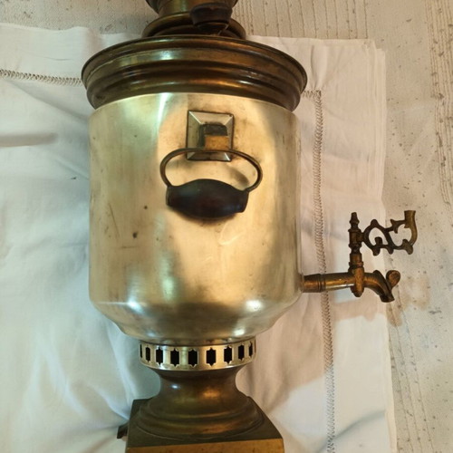 Old Russian Samovar in brass