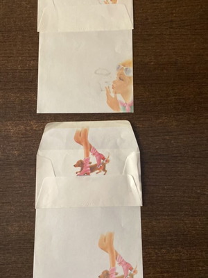Vintage letter envelopes and writing sheets, 1990s