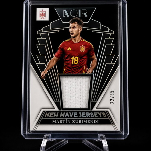 Martin Zubimendi 2024-25 Panini Noir New Wave Jerseys Patch Numbered 22/65
