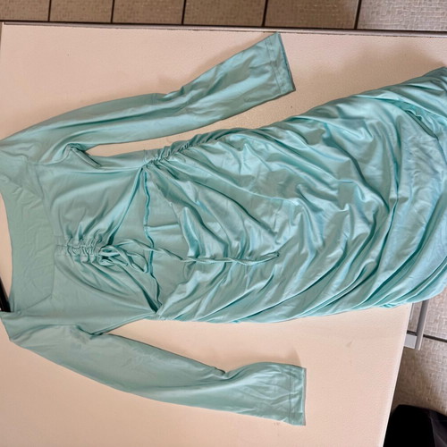 Elastic dress new with tags, size L, turquoise, back opening