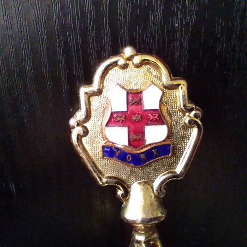 York brass desk bell used, made in England, decorative