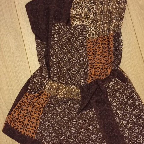 One-piece jumpsuit size 36 S like new, beige and brown