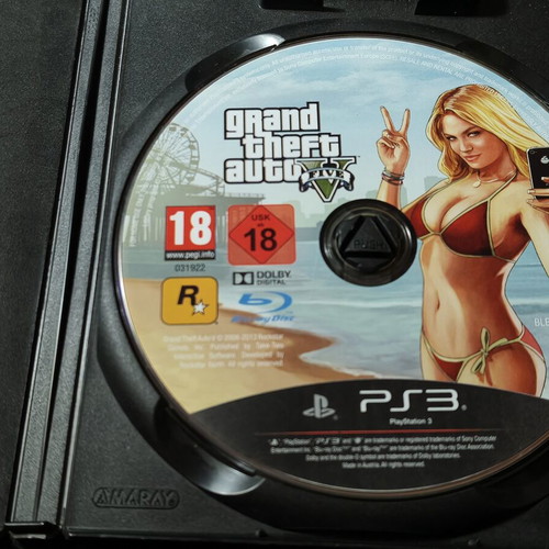 Grand Theft Auto V PS3 game disc