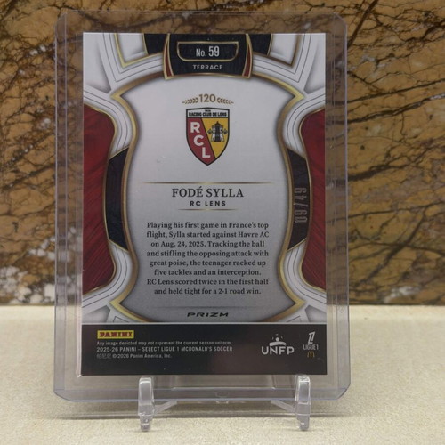2025-26 Panini Select Ligue 1 Soccer Fode Sylla RC Terrace Purple Dragon Scale Prizm /49