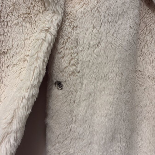 Faux fur coat used, ecru color, size M