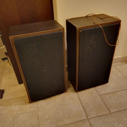 Vintage floor-standing speakers used, 80W, 8 ohms, 3-way with equalizer