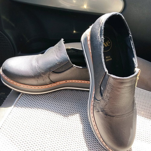 Exè slip on shoes used with gold zipper and thick sole size 38