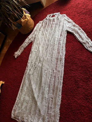 Zara Metallic Silver Statement Dress size S used with ice grey slip