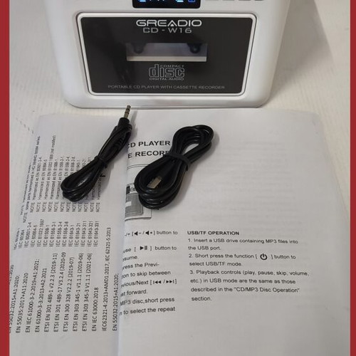 Greadio CD-W16 Portable CD Player with Cassette Recorder and Bluetooth