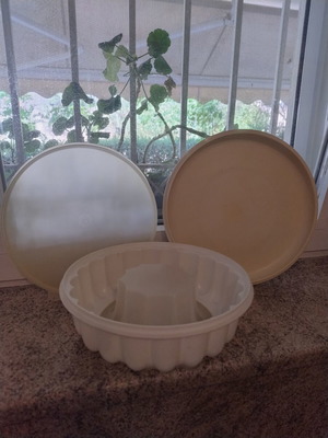 Tupperware mold with tray and lid for jelly and pilaf