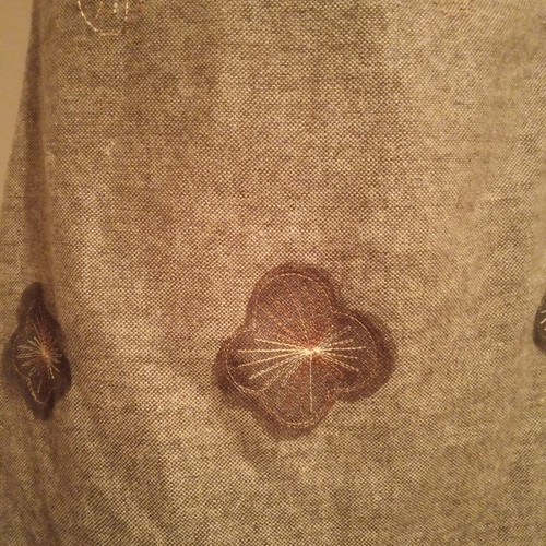 Dress with matching jacket decorated with fabric flowers and embroidery, size M