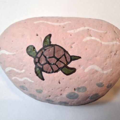 Santorini Handpainted Volcanic Stone with Acrylic Colors