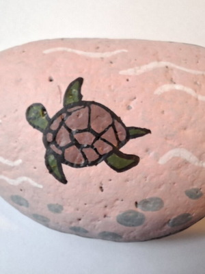 Santorini Handpainted Volcanic Stone with Acrylic Colors