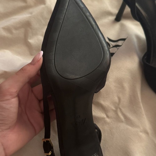 Zara velvet kitten heels, black slingback