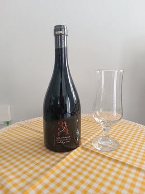 3/4 Merlot-Cabernet red dry wine sealed, 2020