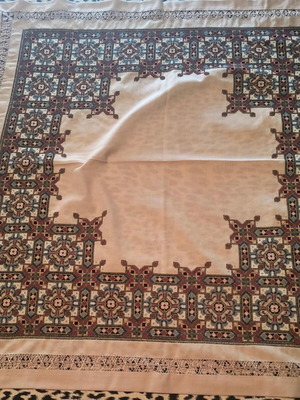 Handmade counted square 95x95 cm with openwork, new