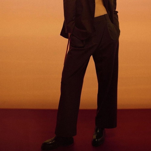 Pants dark chocolate brown straight cut