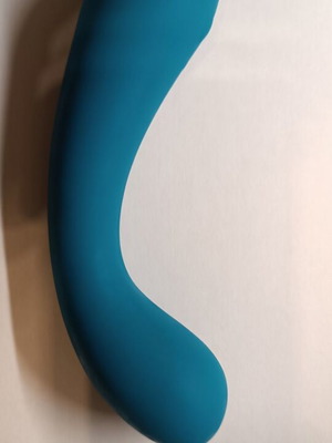 Swan Curve Blue rechargeable silicone vibrator with Squeeze Control, new