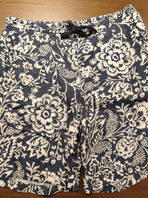 Marks and Spencer Floral Linen Rich σορτς μεταχειρισμένα, μπλε, μέγεθος M