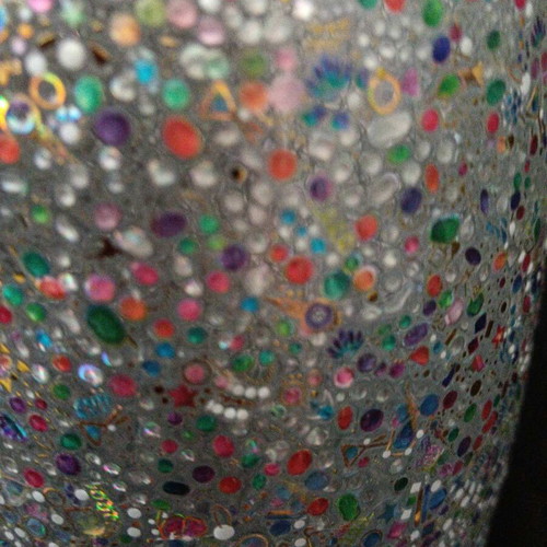 Glass vase hand decorated 26 cm new