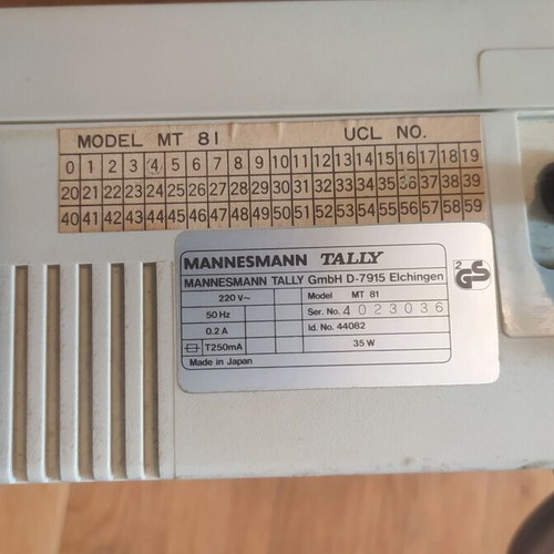 Mannesmann Tally MT 81 dot matrix printer used