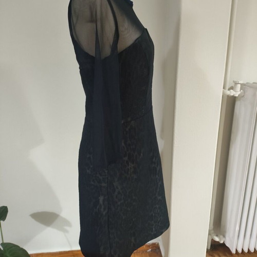 Sandro Paris mini dress with leopard pattern like new, black brown