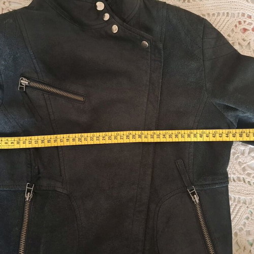 Leather bomber used, Zara, black, size S