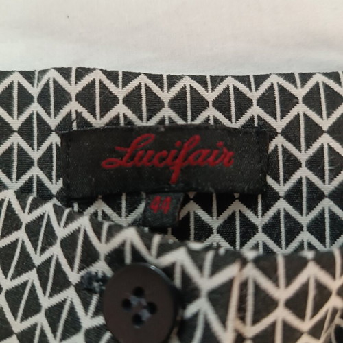 Lucifair geometric straight fit pants white-black size 44 S/M like new