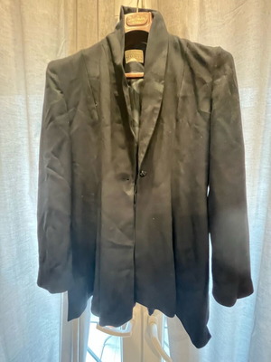 Monix vintage black blazer with shawl collar and single button, like new