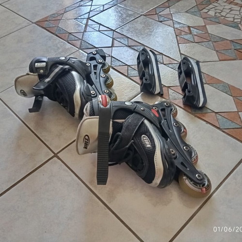 Vibes 2-in-1 Kids Inline Skates with Ice Blades, Like New, Sizes 28–31