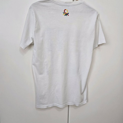 Benetton T-shirt teen cotton like new, size S, white multicolor