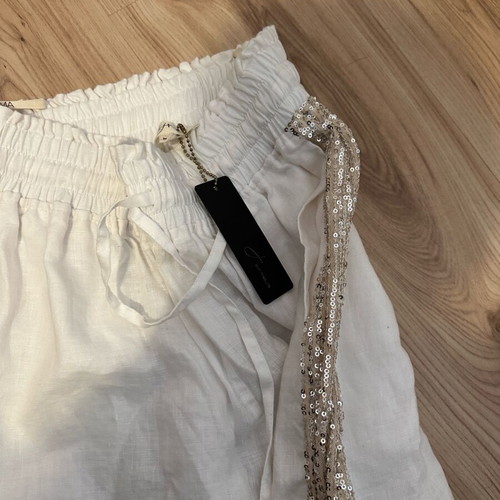 Linen shorts with side sequin new