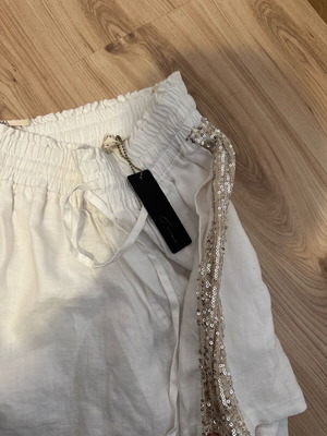 Linen shorts with side sequin new