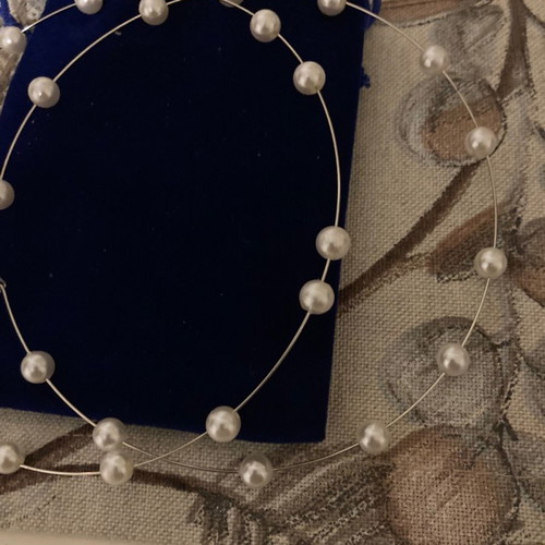 Hoop earrings new with pearl and steel diameter 11.5 cm
