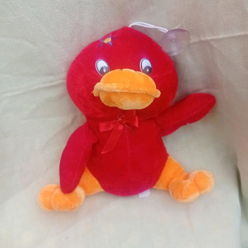 Plush duck like new, red 18cm