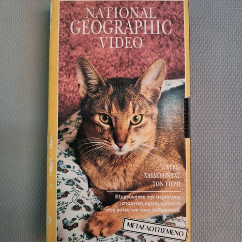 National Geographic Cats - Petting the Tiger VHS tape like new, dubbed