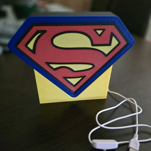 3D Printed Superman Lamp new with USB cable