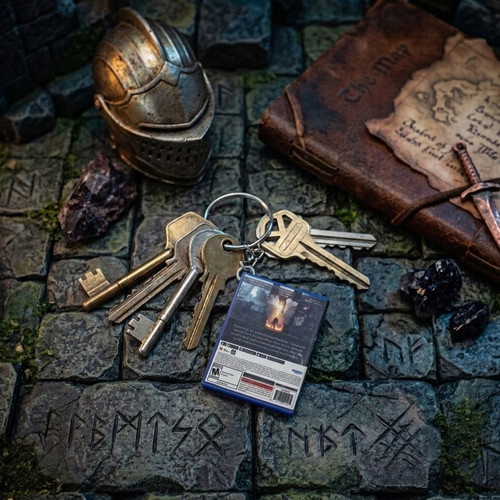 Demon's Souls PS5 game case keychain, 3D printed