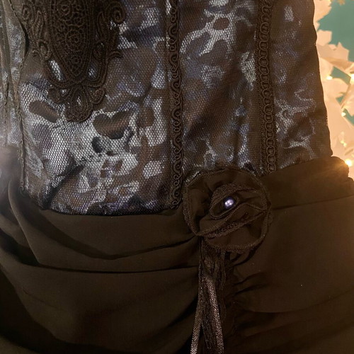 Gothic skirt with underbust corset PunkRave like new, black and blue