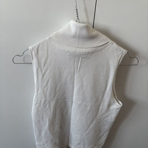 Sinsay sleeveless white top with turtleneck, size S