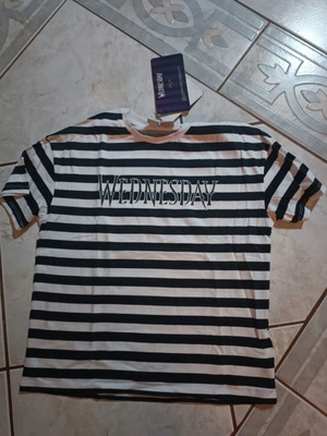 LC Waikiki Wednesday striped T-shirt, black and white, age 11-12