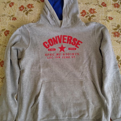 Converse Hoodie gray XL used, retro logo, age 12+
