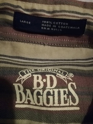 BD Baggies Men’s Long Sleeve Striped Cotton Shirt Like New