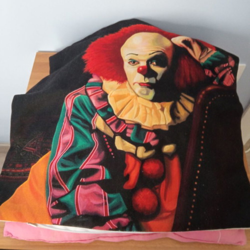 IT 1990 Pennywise decorative pillow cover used, vintage horror