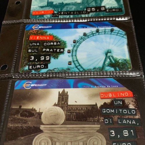 Telecom Italia 2001 phone cards used, 3 pieces, 10,000 L
