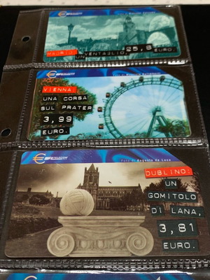 Telecom Italia 2001 phone cards used, 3 pieces, 10,000 L