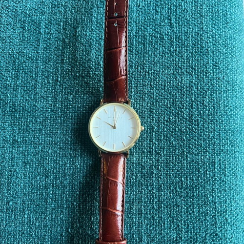 Rosefield women's watch used with brown leather strap